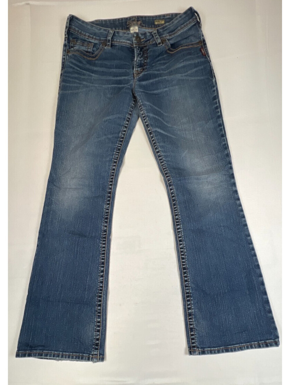 Silver Jeans Co Women 33x32 Suki 17 Bootcut Blue Denim Jeans